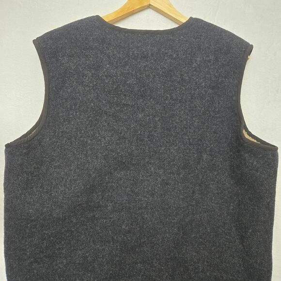 Woolrich Mens Classic Countryside Heritage Wool Sherpa Lined Charcoal Zip Vest M - Picture 6 of 11